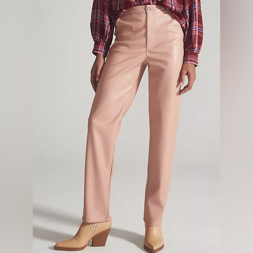 En Saison Lana Pink Faux Leather Pants Size Xs Nwt